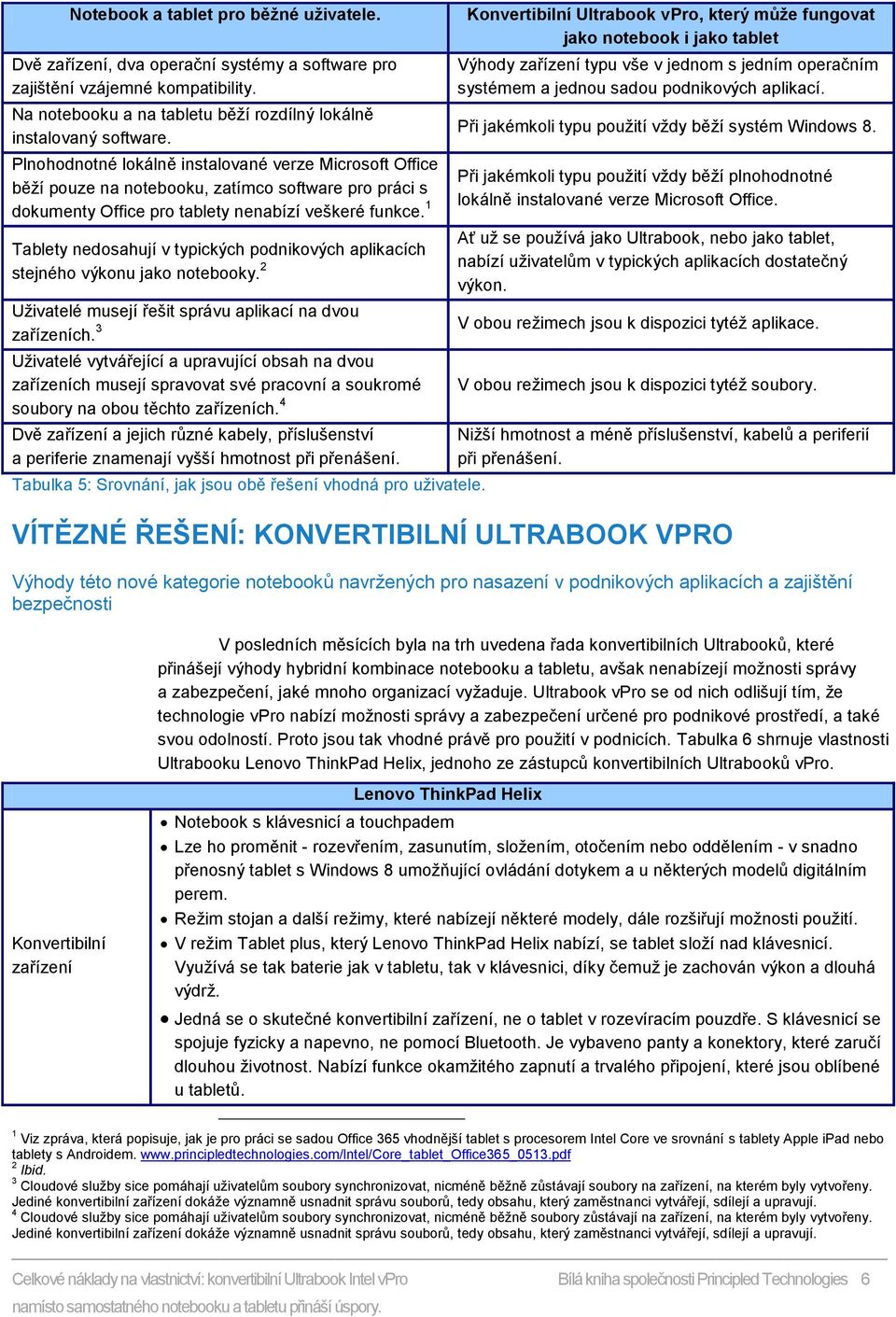 1 Tablety nedosahují v typických podnikových aplikacích stejného výkonu jako notebooky. 2 Uživatelé musejí řešit správu aplikací na dvou zařízeních.