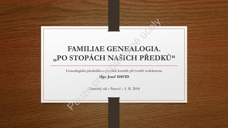 přednáška o prvních krocích při tvorbě