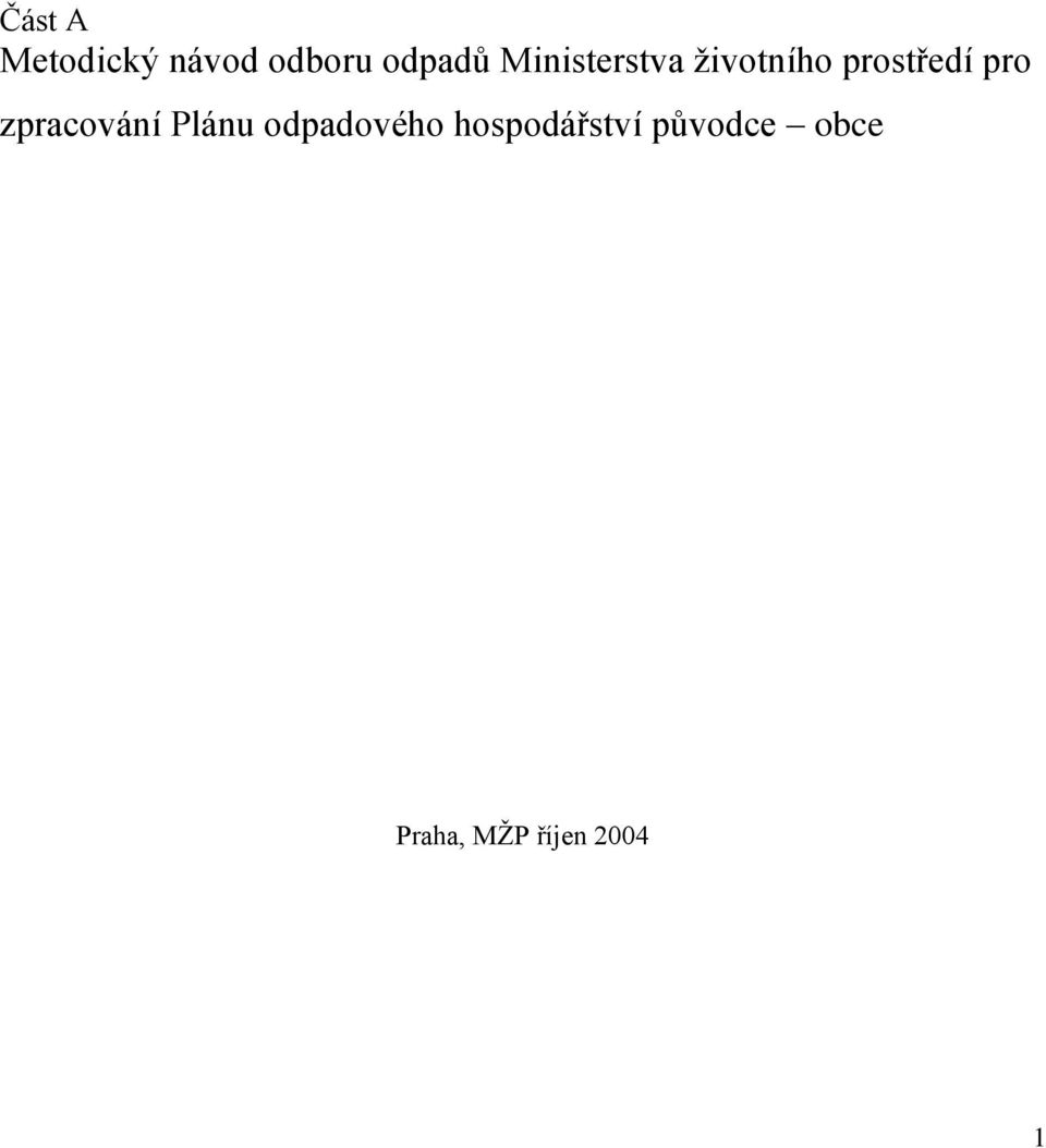 zpracování Plánu odpadového