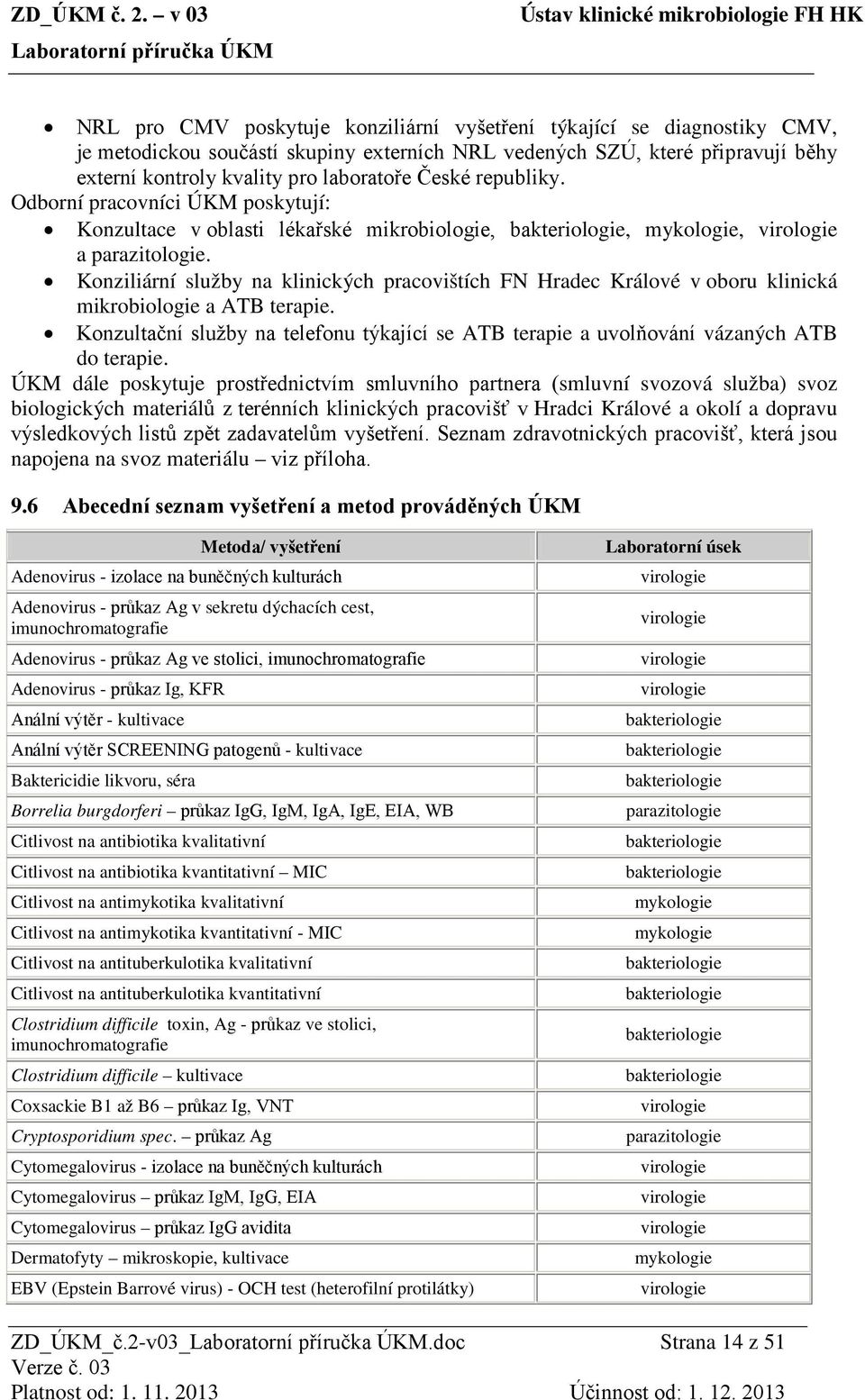 Konziliární služby na klinických pracovištích FN Hradec Králové v oboru klinická mikrobiologie a ATB terapie.