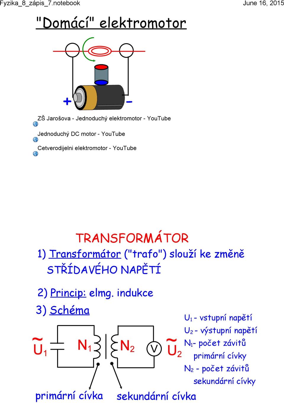 STŘÍDAVÉHO NAPĚTÍ 2) Princip: elmg.