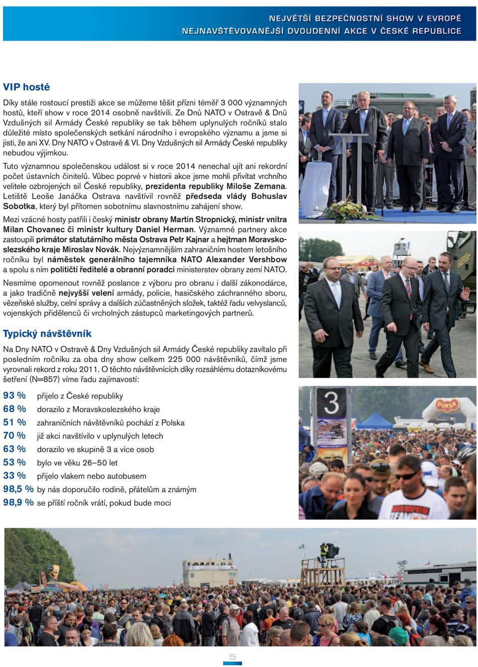 Dny NATO v Ostravě & VI. Dny Vzdušných sil Armády České republiky nebudou výjimkou. Tuto významnou společenskou událost si v roce 2014 nenechal ujít ani rekordní počet ústavních činitelů.