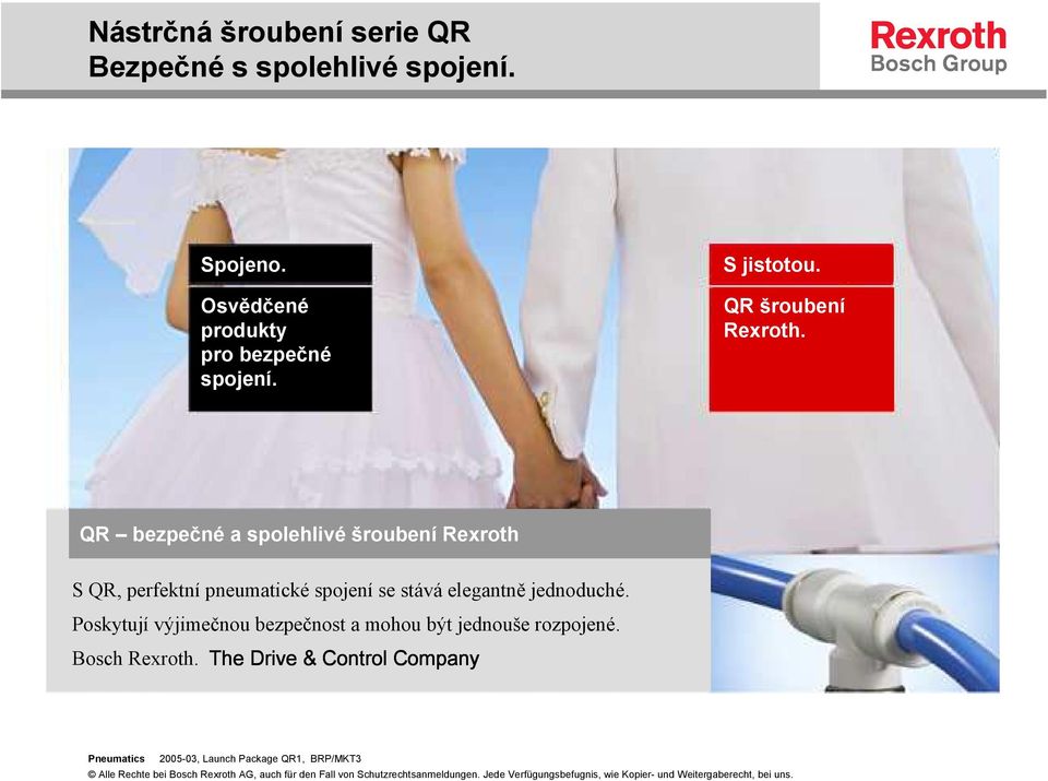 QR bezpečné a spolehlivé šroubení Rexroth S QR, perfektní pneumatické spojení se stává