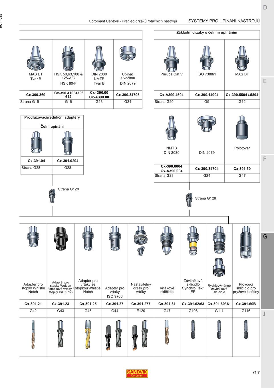 00 Strana 15 16 23 24 Strana 20 9 12 Prodlužovací/redukční adaptéry Čelní upínání Cx-391.04 Strana 28 Cx-391.0204 28 NMTB DIN 2080 DIN 2079 Polotovar Cx-390.0004 Cx-A390.004 Cx-390.34704 Cx-391.