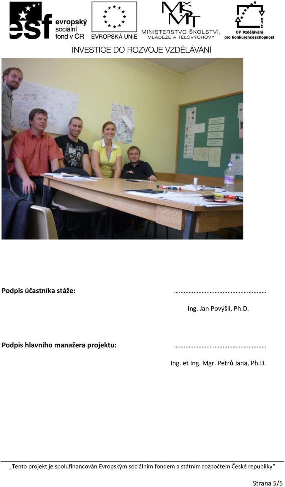 Podpis hlavního manažera