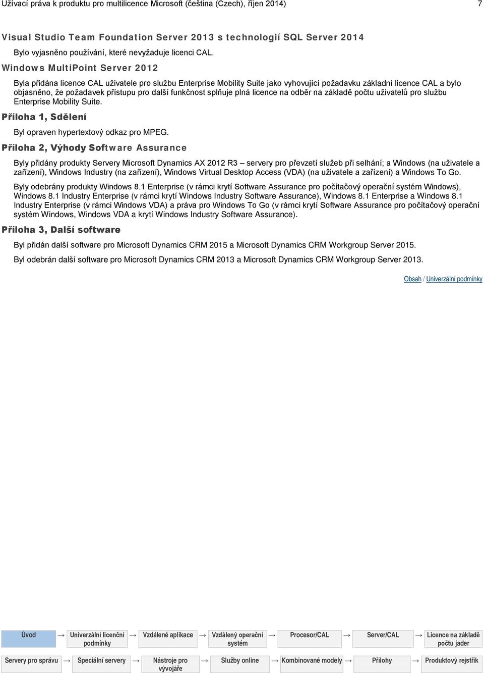 Windows MultiPoint Server 2012 Byla přidána licence CAL uživatele pro službu Enterprise Mobility Suite jako vyhovující požadavku základní licence CAL a bylo objasněno, že požadavek přístupu pro další