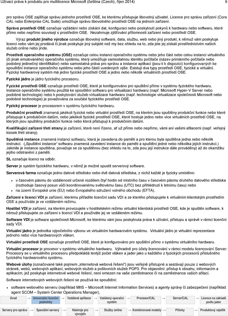 Správa prostředí OSE označuje vyžádání nebo získání dat, konfiguraci nebo poskytnutí pokynů k hardwaru nebo softwaru, které přímo nebo nepřímo souvisejí s prostředím OSE.