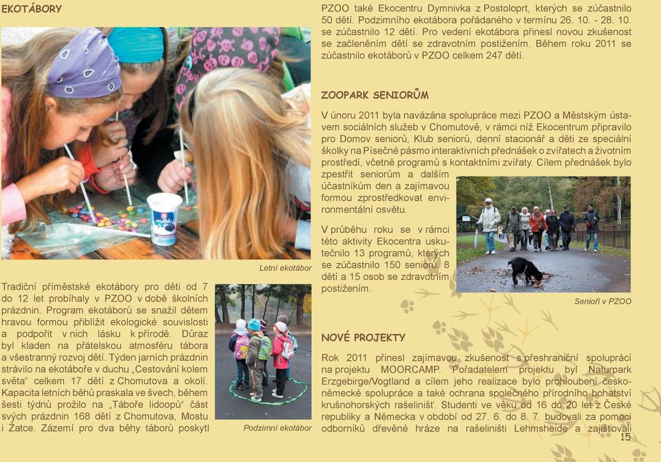Tradiční příměstské ekotábory pro děti od 7 do 12 let probíhaly v PZOO v době školních prázdnin.