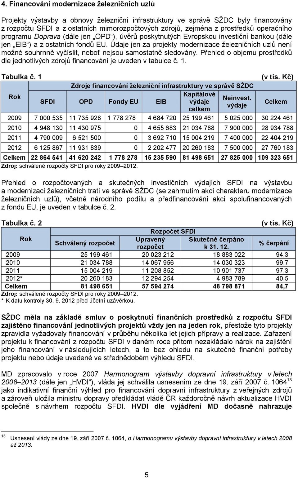 Údaje jen za projekty modernizace železničních uzlů není možné souhrnně vyčíslit, neboť nejsou samostatně sledovány.