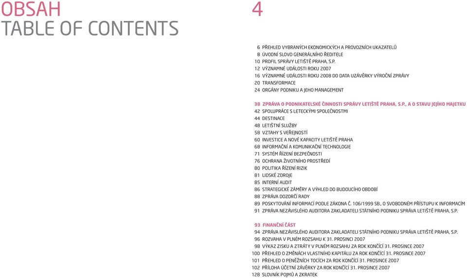 OVOZNÍCH UKAZATELŮ 8 ÚVODNÍ SLOVO GENERÁLNÍHO ŘEDITELE 10 PR