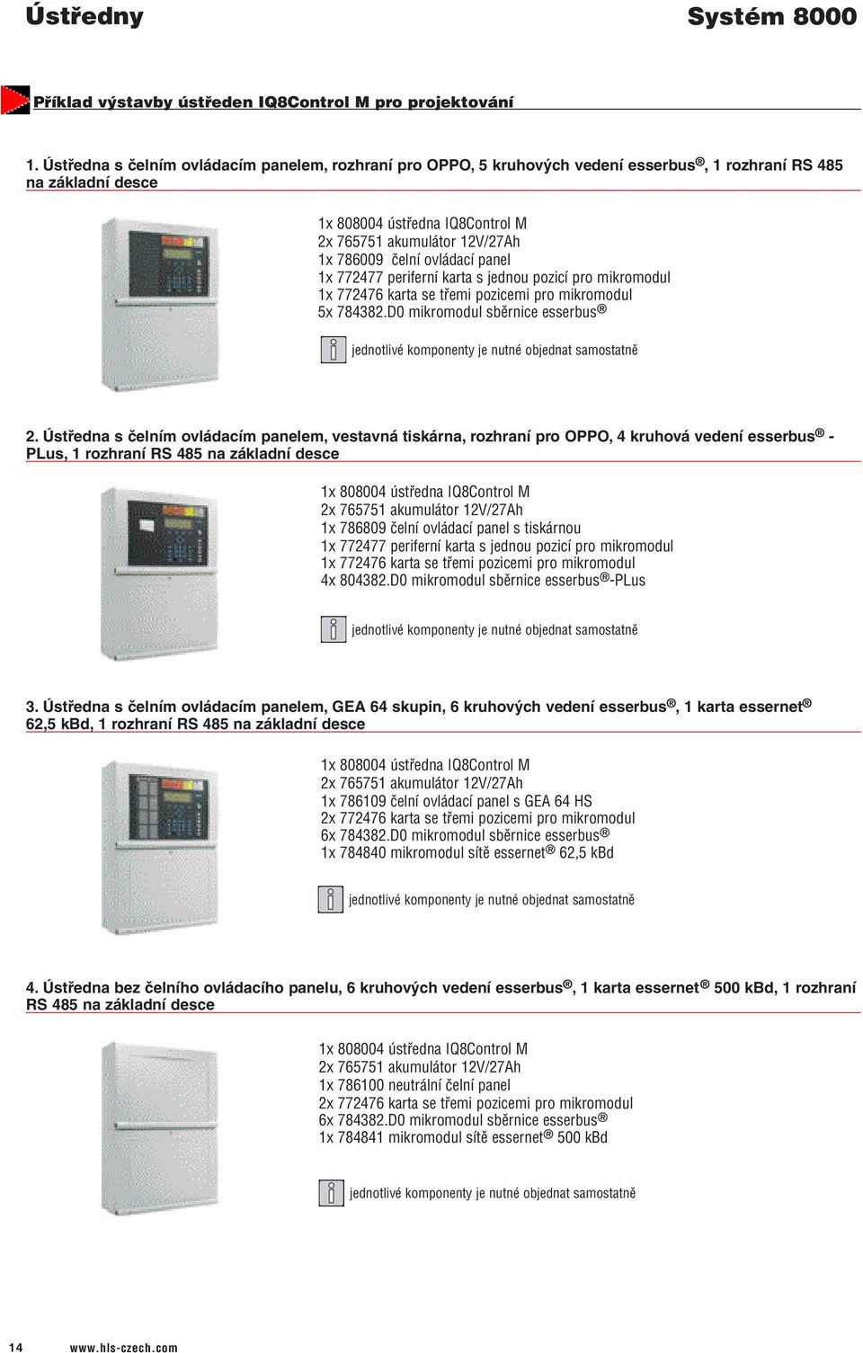 ovládací panel 1x 772477 periferní karta s jednou pozicí pro mikromodul 1x 772476 karta se třemi pozicemi pro mikromodul 5x 784382.