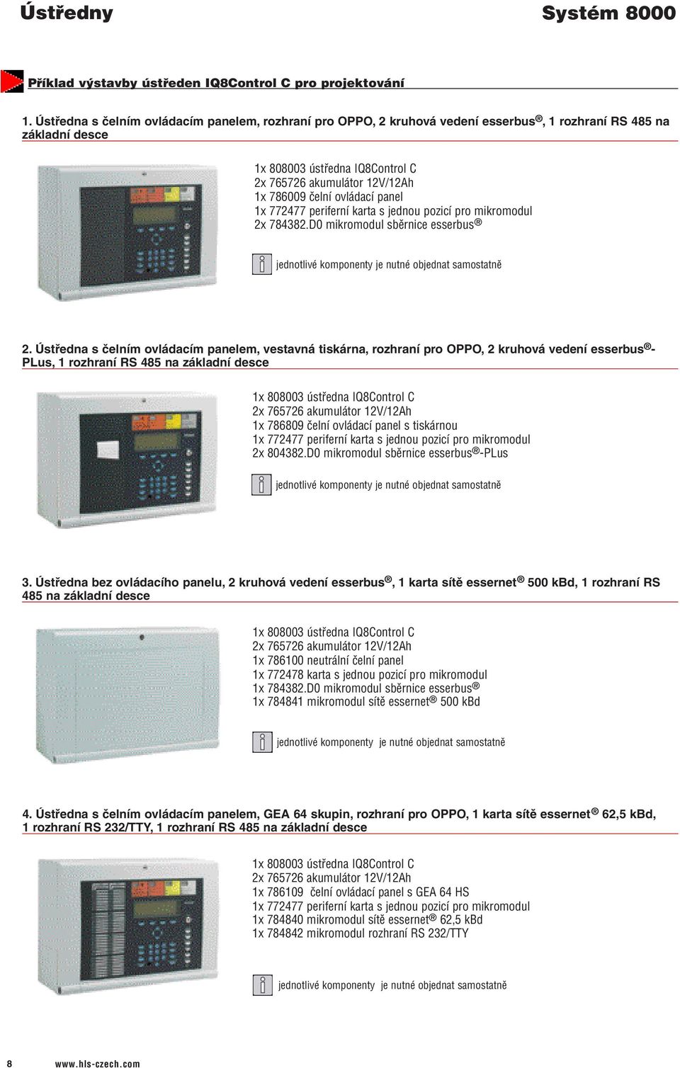 ovládací panel 1x 772477 periferní karta s jednou pozicí pro mikromodul 2x 784382.D0 mikromodul sběrnice esserbus jednotlivé komponenty je nutné objednat samostatně 2.