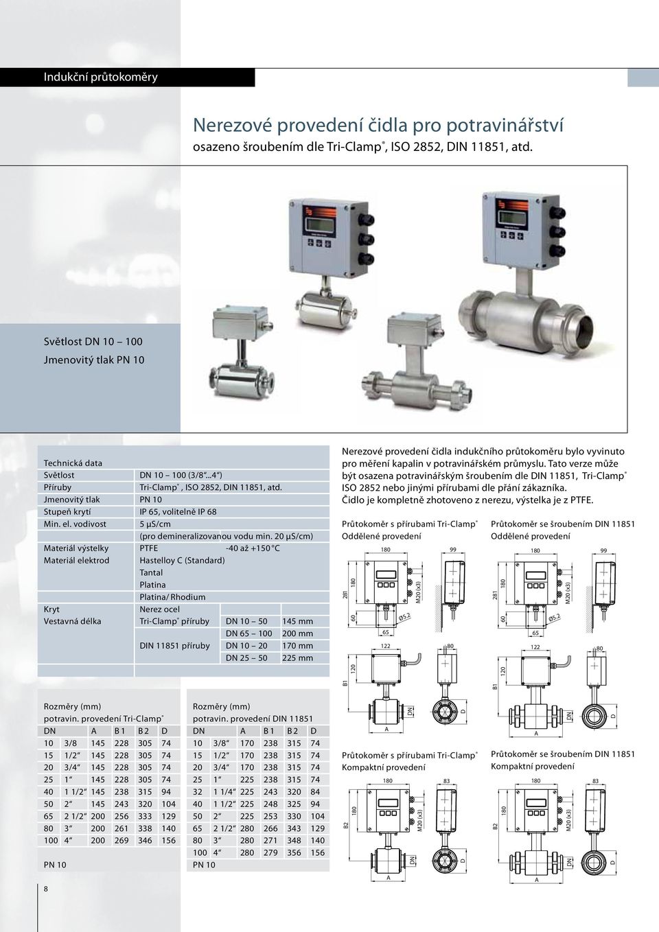 vodivost 5 µs/cm (pro demineralizovanou vodu min.