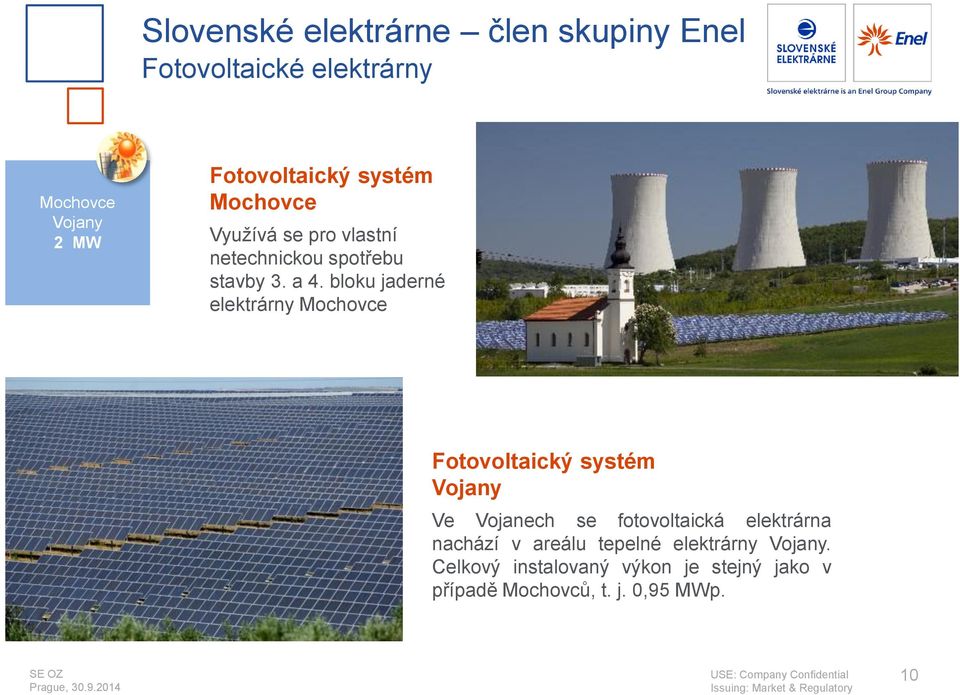 bloku jaderné elektrárny Mochovce Fotovoltaický systém Vojany Ve Vojanech se fotovoltaická
