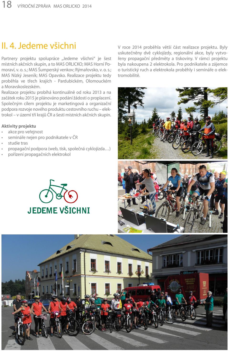 Realizace projektu probíhá kontinuálně od roku 2013 a na začátek roku 2015 je plánováno podání žádosti o proplacení.