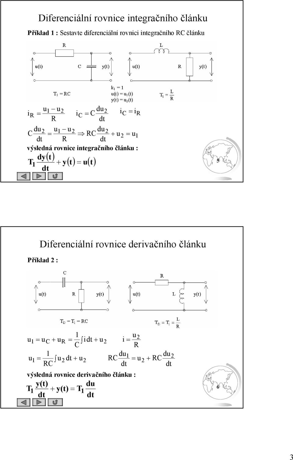 inegrčního článku : dy T y d u 5 Diferenciální rovnice derivčního článku Příkld : u u uc
