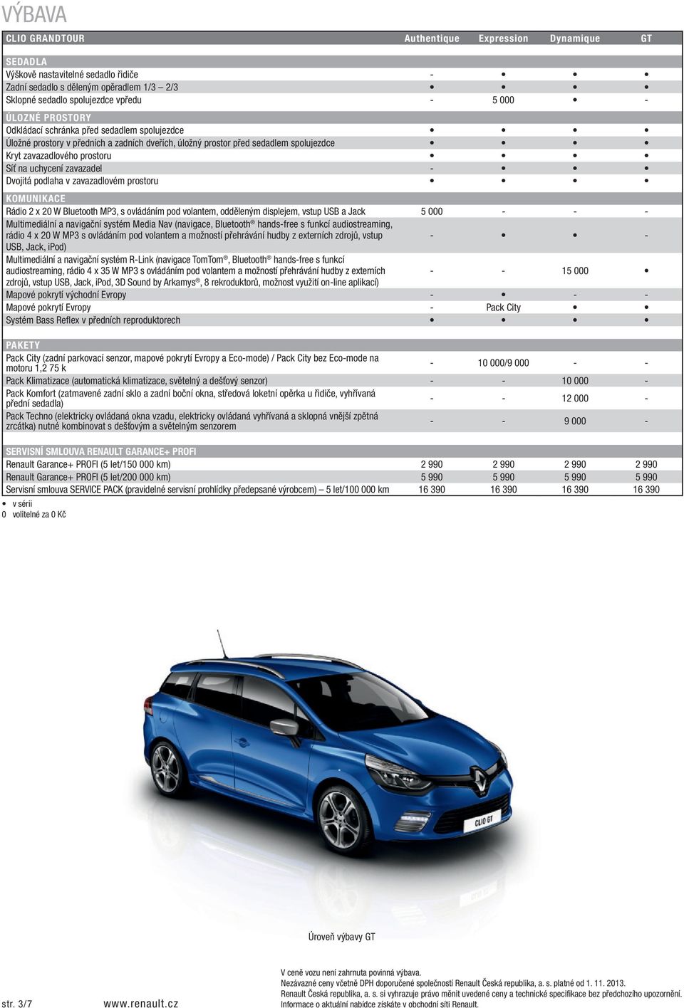 Dvojitá podlaha v zavazadlovém prostoru KOMuNIKaCe Rádio 2 x 20 W Bluetooth MP3, s ovládáním pod volantem, odděleným displejem, vstup USB a Jack 5 000 - - - Multimediální a navigační systém Media Nav