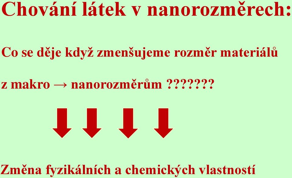 materiálů z makro nanorozměrům?