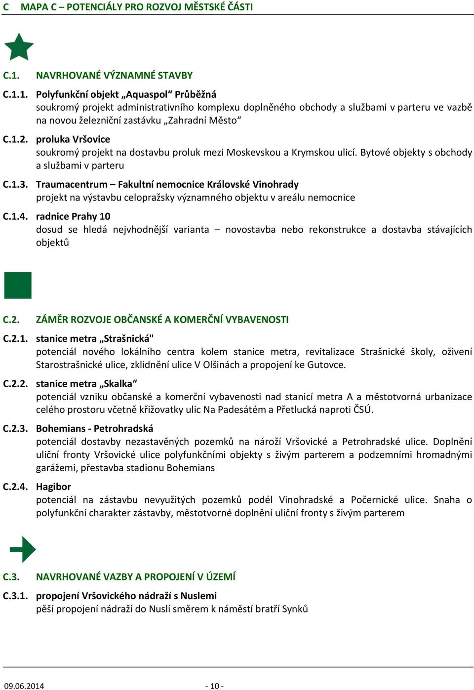 1. Polyfunkční objekt Aquaspol Průběžná soukromý projekt administrativního komplexu doplněného obchody a službami v parteru ve vazbě na novou železniční zastávku Zahradní Město C.1.2.