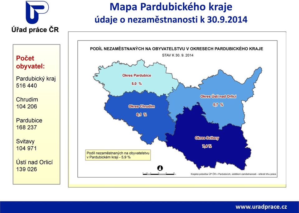 2014 Počet obyvatel: Pardubický kraj 516