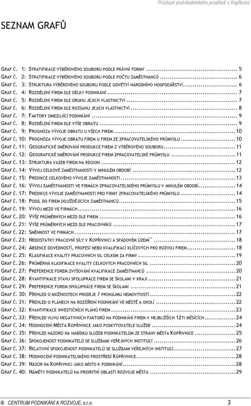 7: FAKTORY OMEZUJÍCÍ PODNIKÁNÍ... 9 GRAF Č. 8: ROZDĚLENÍ FIREM DLE VÝŠE OBRATU... 9 GRAF Č. 9: PROGNÓZA VÝVOJE OBRATU U VŠECH FIREM... GRAF Č. : PROGNÓZA VÝVOJE OBRATU FIREM U FIREM ZE ZPRACOVATELSKÉHO PRŮMYSLU.