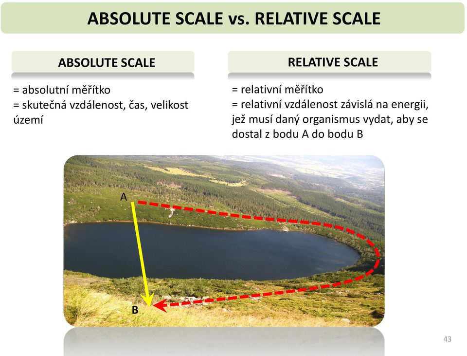 vzdálenost, čas, velikost území RELATIVE SCALE = relativní