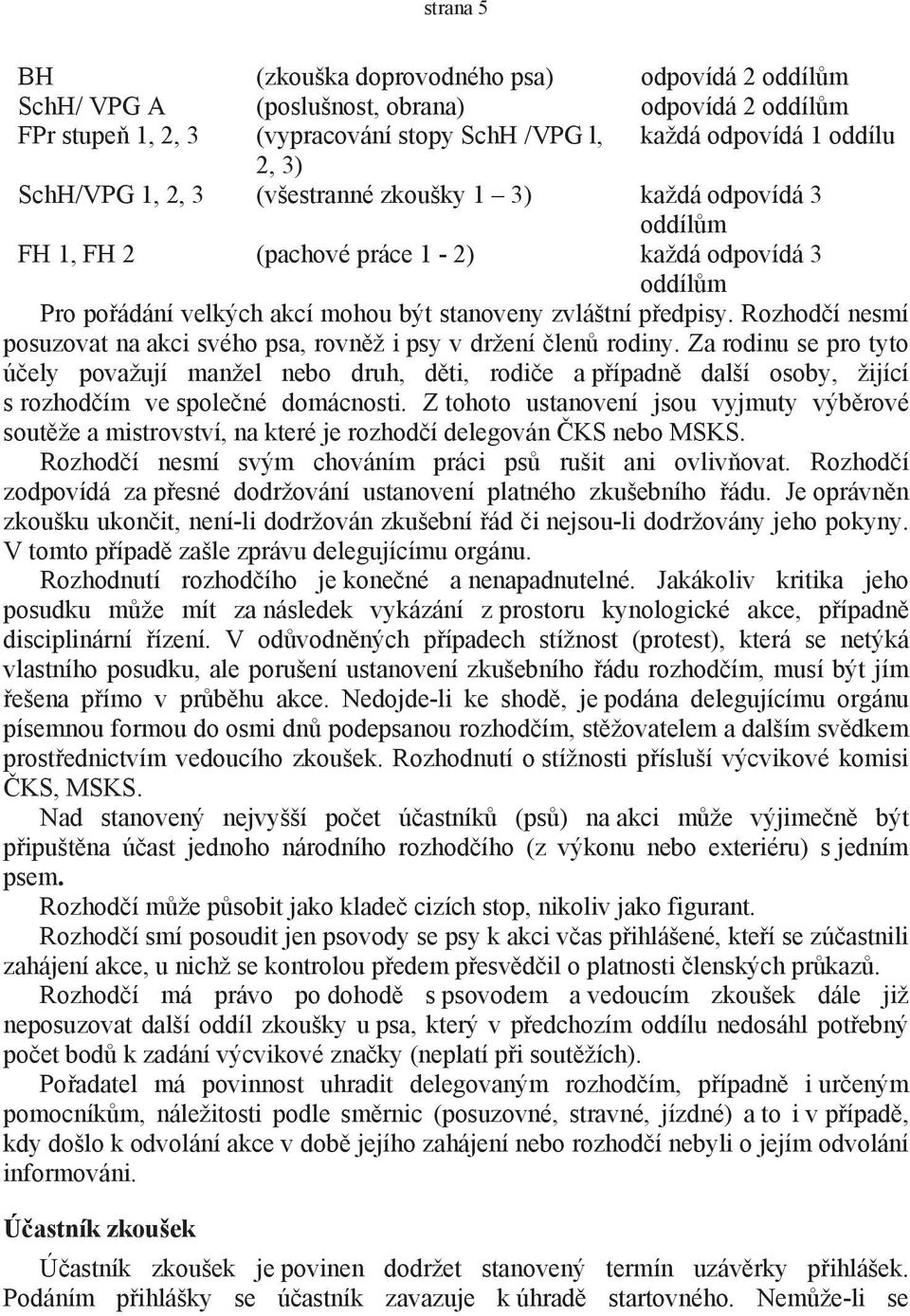 Rozhodčí nesmí posuzovat na akci svého psa, rovněž i psy v držení členů rodiny.