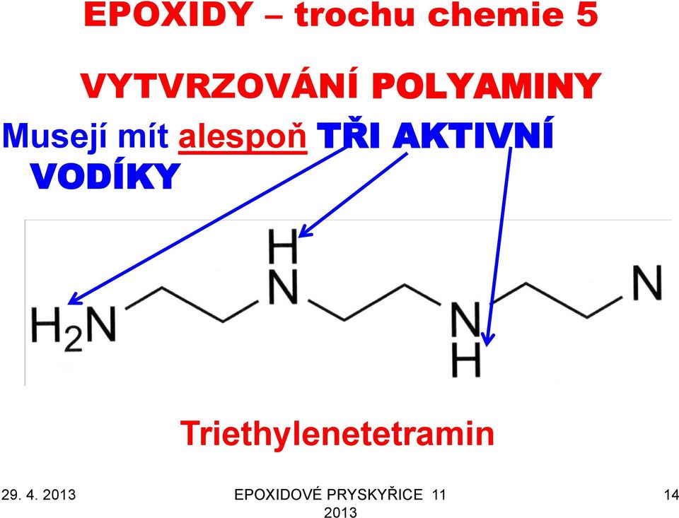 alespoň TŘI AKTIVNÍ VODÍKY