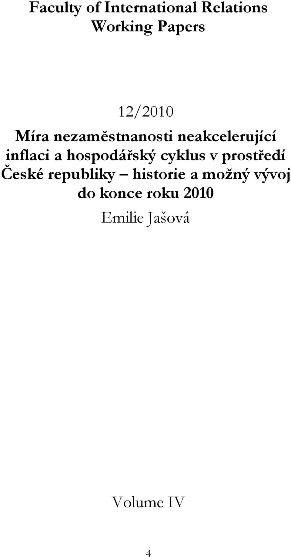 hospodářský cyklus v prosředí České republiky
