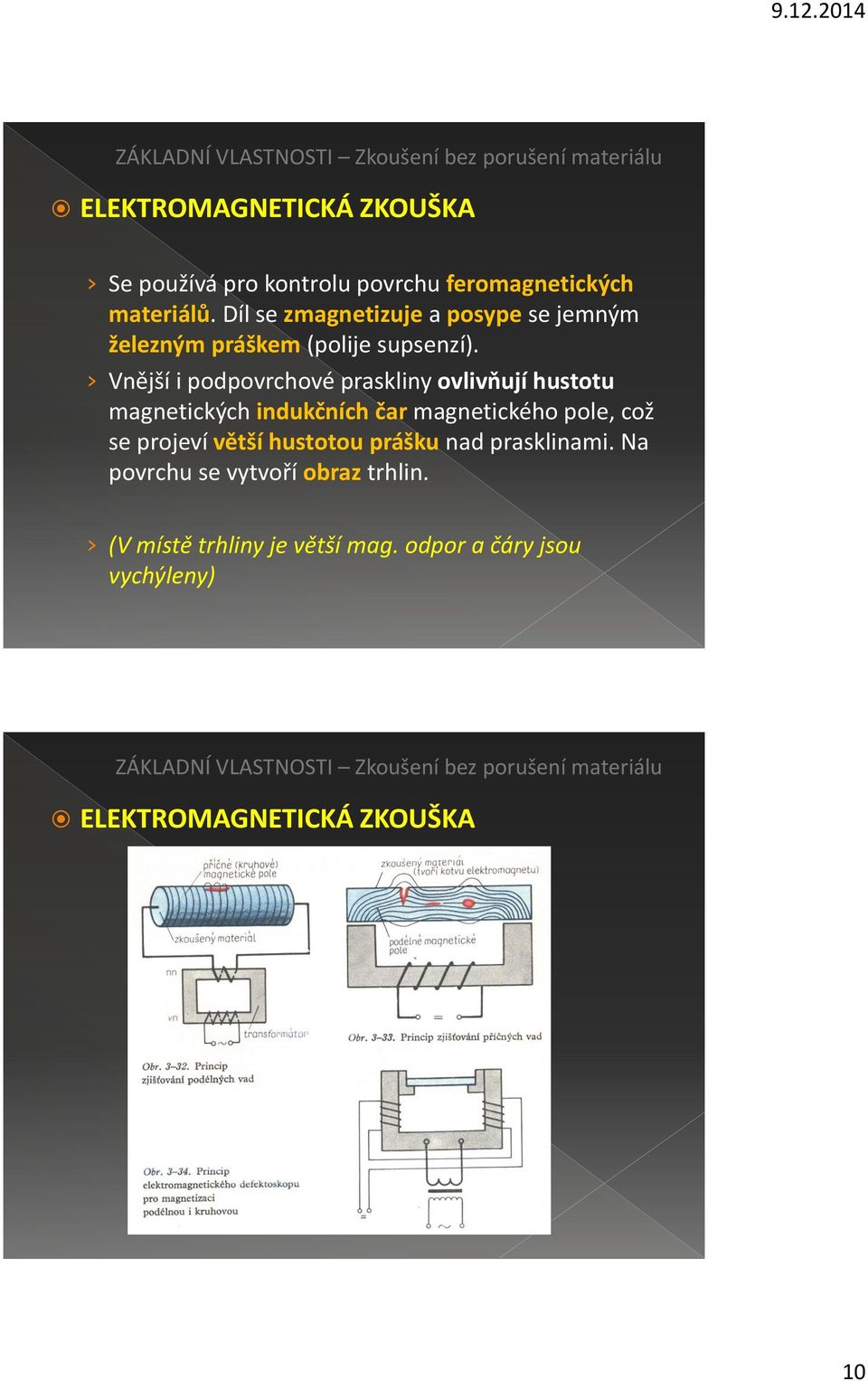 Vnější i podpovrchové praskliny ovlivňují hustotu magnetických indukčních čar magnetického pole, což se