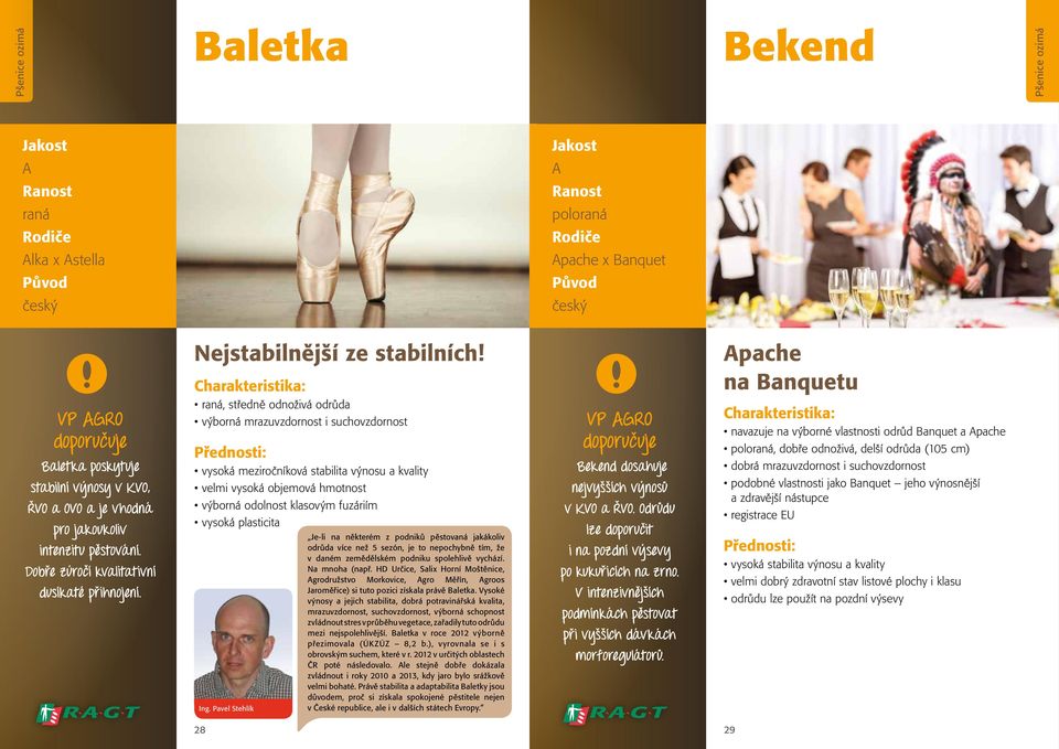 raná, středně odnoživá odrůda výborná mrazuvzdornost i suchovzdornost vysoká meziročníková stabilita výnosu a kvality velmi vysoká objemová hmotnost výborná odolnost klasovým fuzáriím vysoká