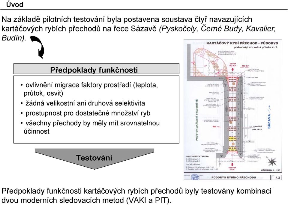 Předpoklady funkčnosti ovlivnění migrace faktory prostředí (teplota, průtok, osvit) žádná velikostní ani druhová selektivita