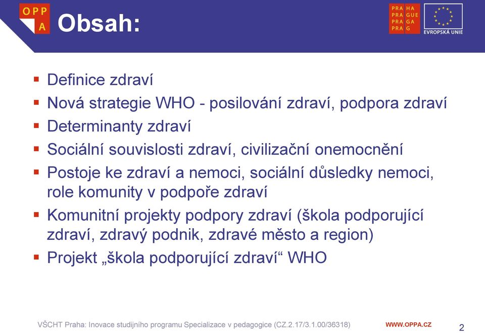 sociální důsledky nemoci, role komunity v podpoře zdraví Komunitní projekty podpory zdraví