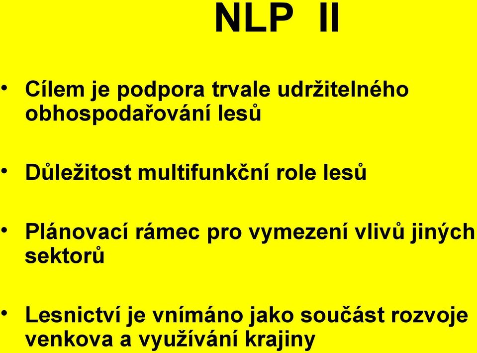 Plánovací rámec pro vymezení vlivů jiných sektorů