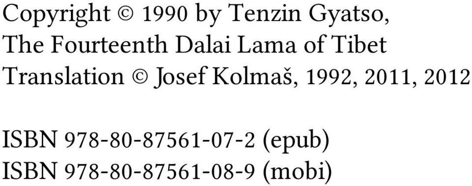 Josef Kolmaš, 1992, 2011, 2012 ISBN