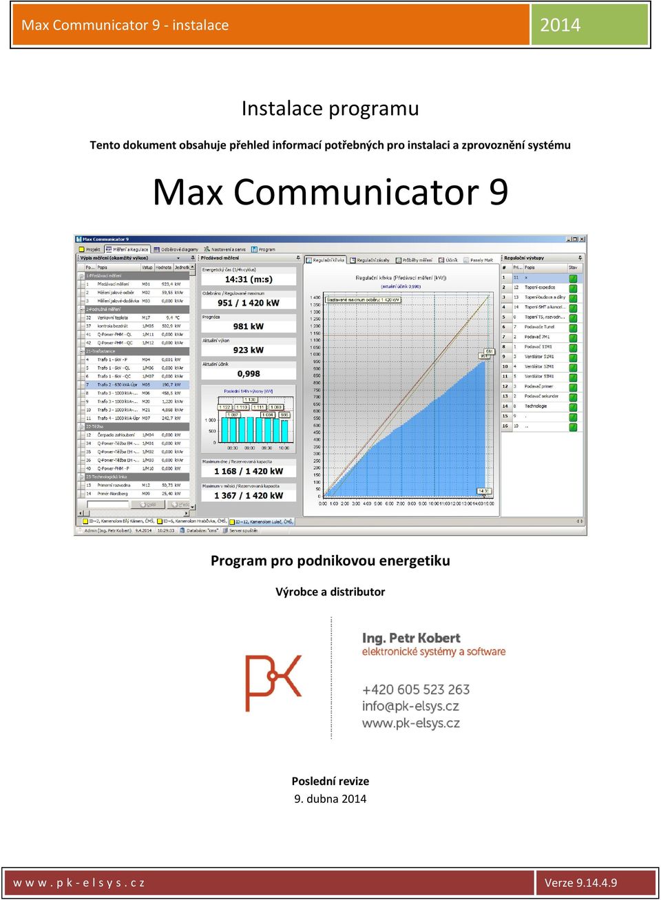 systému Max Communicator 9 Program pro podnikovou energetiku Výrobce a