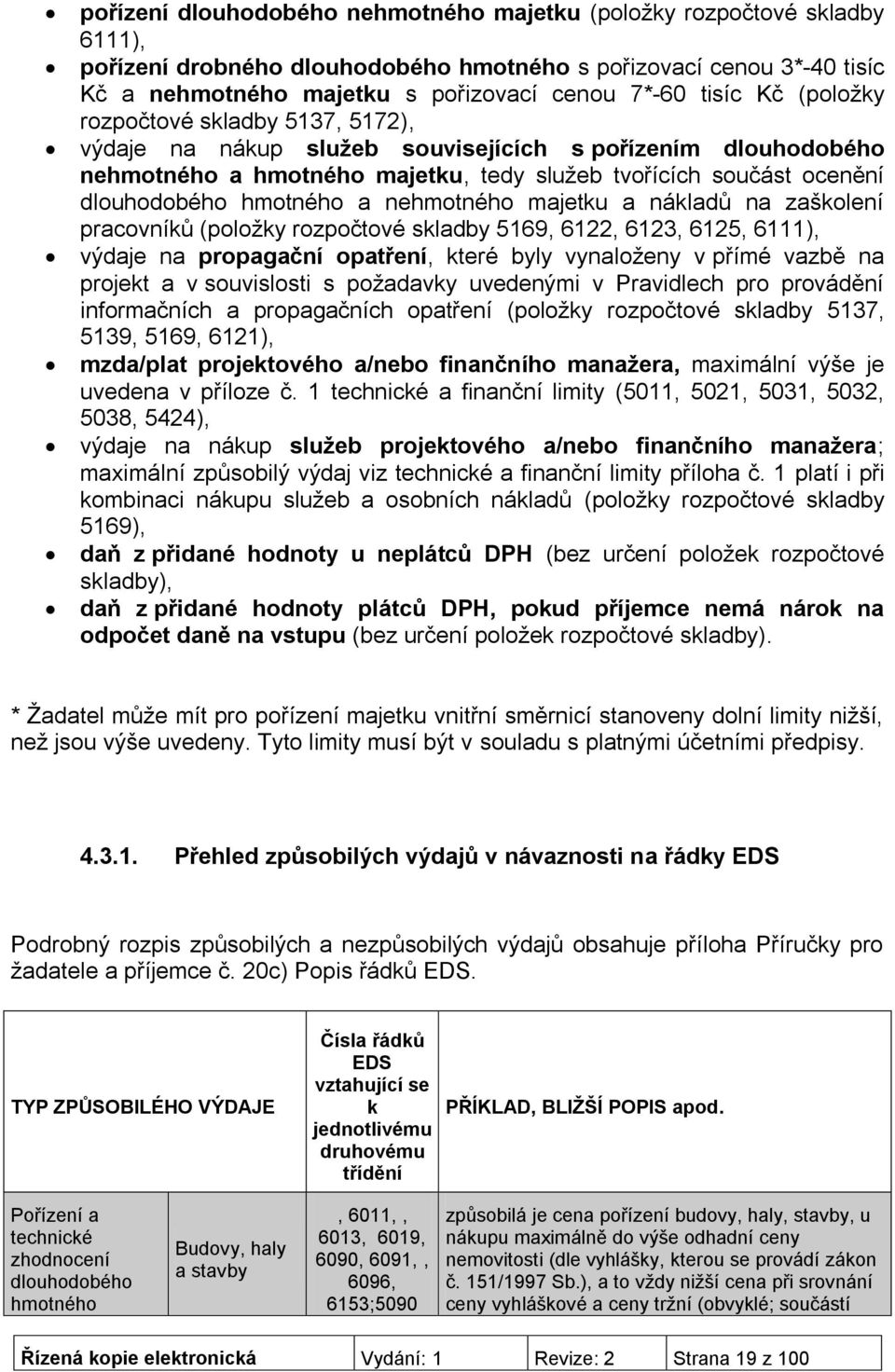 hmotného a nehmotného majetku a nákladů na zaškolení pracovníků (položky rozpočtové skladby 5169, 6122, 6123, 6125, 6111), výdaje na propagační opatření, které byly vynaloženy v přímé vazbě na