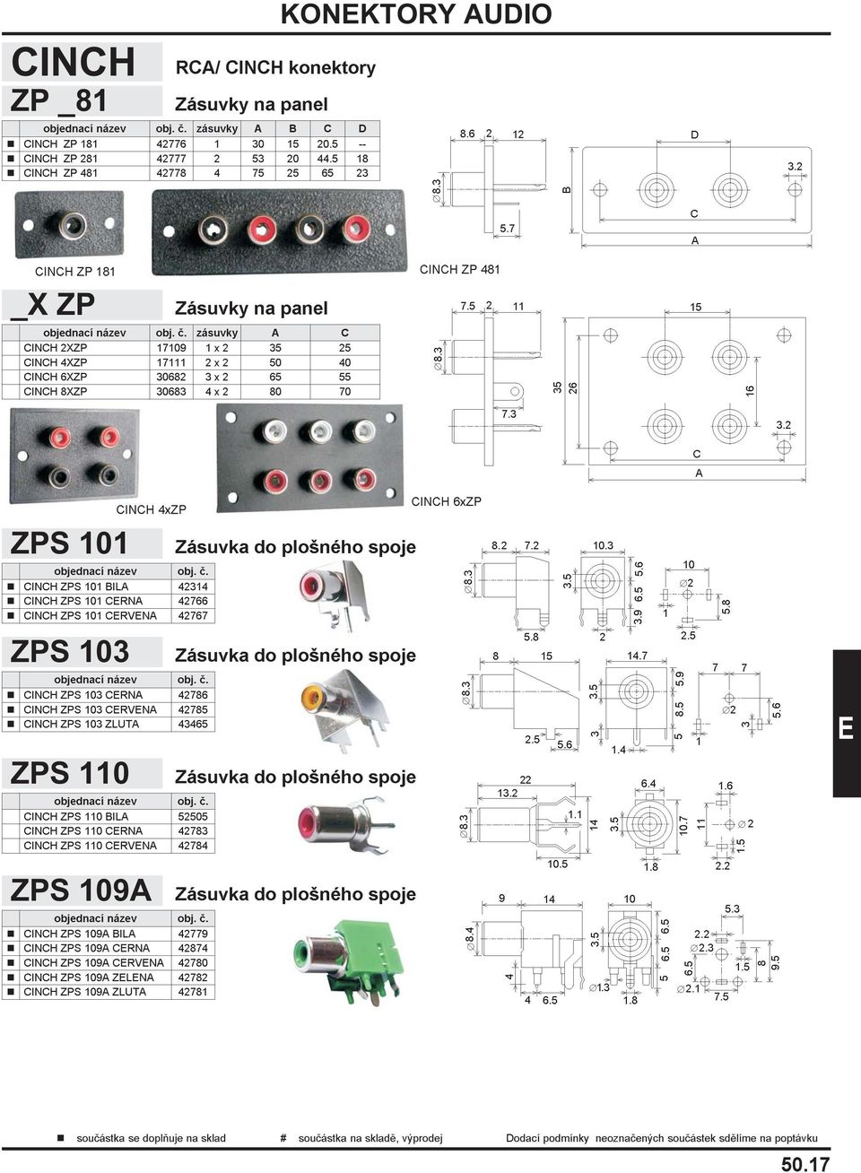 CINCH 8XZP30683 4 x 2 80 70 CINCH 4xZP ZPS 101 n CINCH ZPS 101 BILA 42314 n CINCH ZPS 101 CRNA 42766 n CINCH ZPS 101 CRVNA 42767 ZPS 103 n CINCH ZPS 103 CRNA 42786 n CINCH ZPS 103 CRVNA 42785 n CINCH