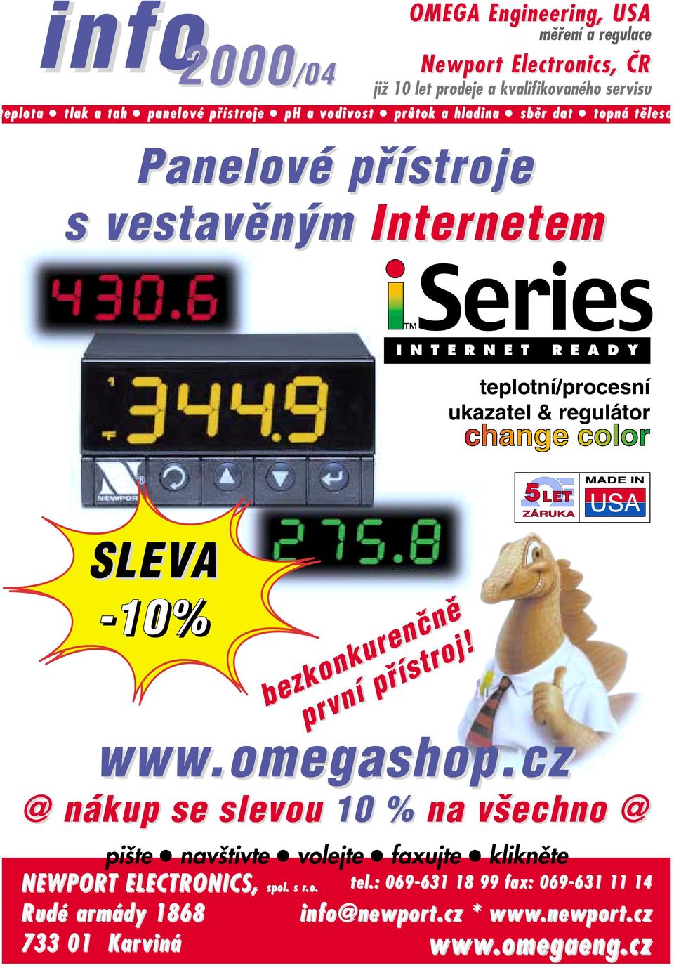 ukazatel & regulátor SLEVA -10% bezkonkurenãnû první pfiístroj! www.omegashop.