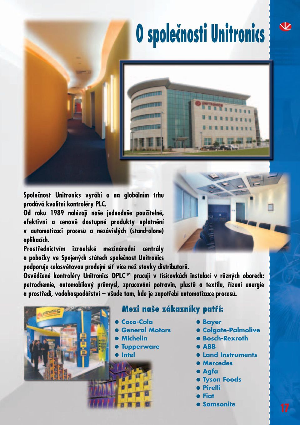 Prostfiednictvím izraelské mezinárodní centrály a poboãky ve Spojen ch státech spoleãnost Unitronics podporuje celosvûtovou prodejní síè více neï stovky distributorû.
