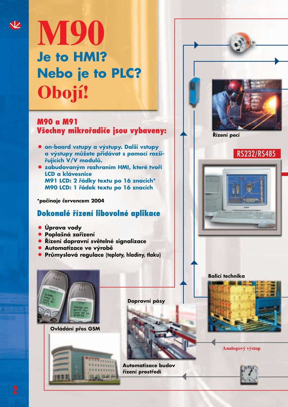 zabudovaným rozhraním HMI, které tvoří LCD a klávesnice M91 LCD: 2 řádky textu po 16 znacích* M90 LCD: 1 řádek textu po 16 znacích *počínaje červencem 2004