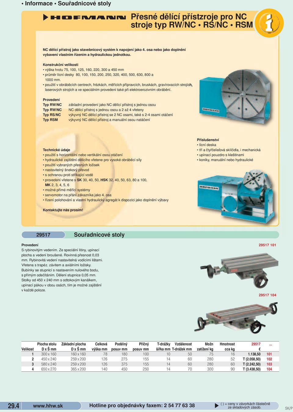 Konstrukční velikosti výška hrotu 75, 100, 125, 160, 220, 300 a 450 mm průměr lícní desky 80, 100, 150, 200, 250, 320, 400, 500, 630, 800 a 1000 mm.