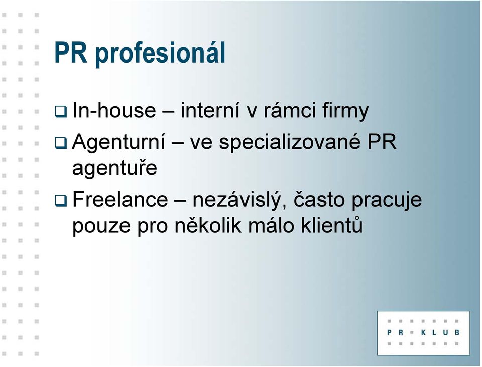 specializované ané PR agentuře