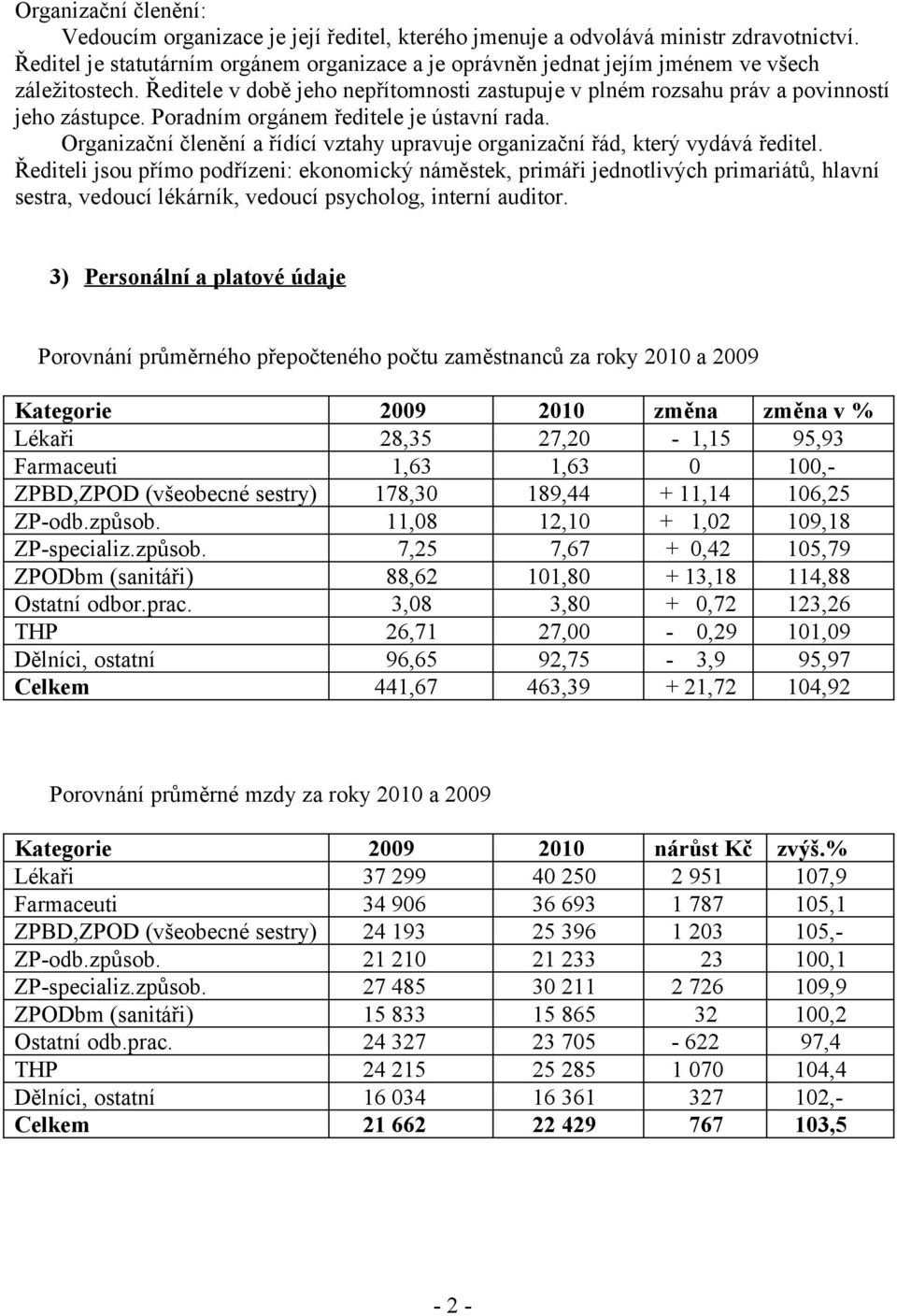 Poradním orgánem ředitele je ústavní rada. Organizační členění a řídící vztahy upravuje organizační řád, který vydává ředitel.