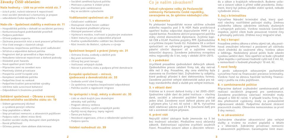 11 Hospodářská politika v dohodě se sociálními partnery Konkurenceschopné podnikatelské prostředí Podpora podnikání Účinná podpora exportu Záchrana pracovních míst a nové pracovní příležitosti Více
