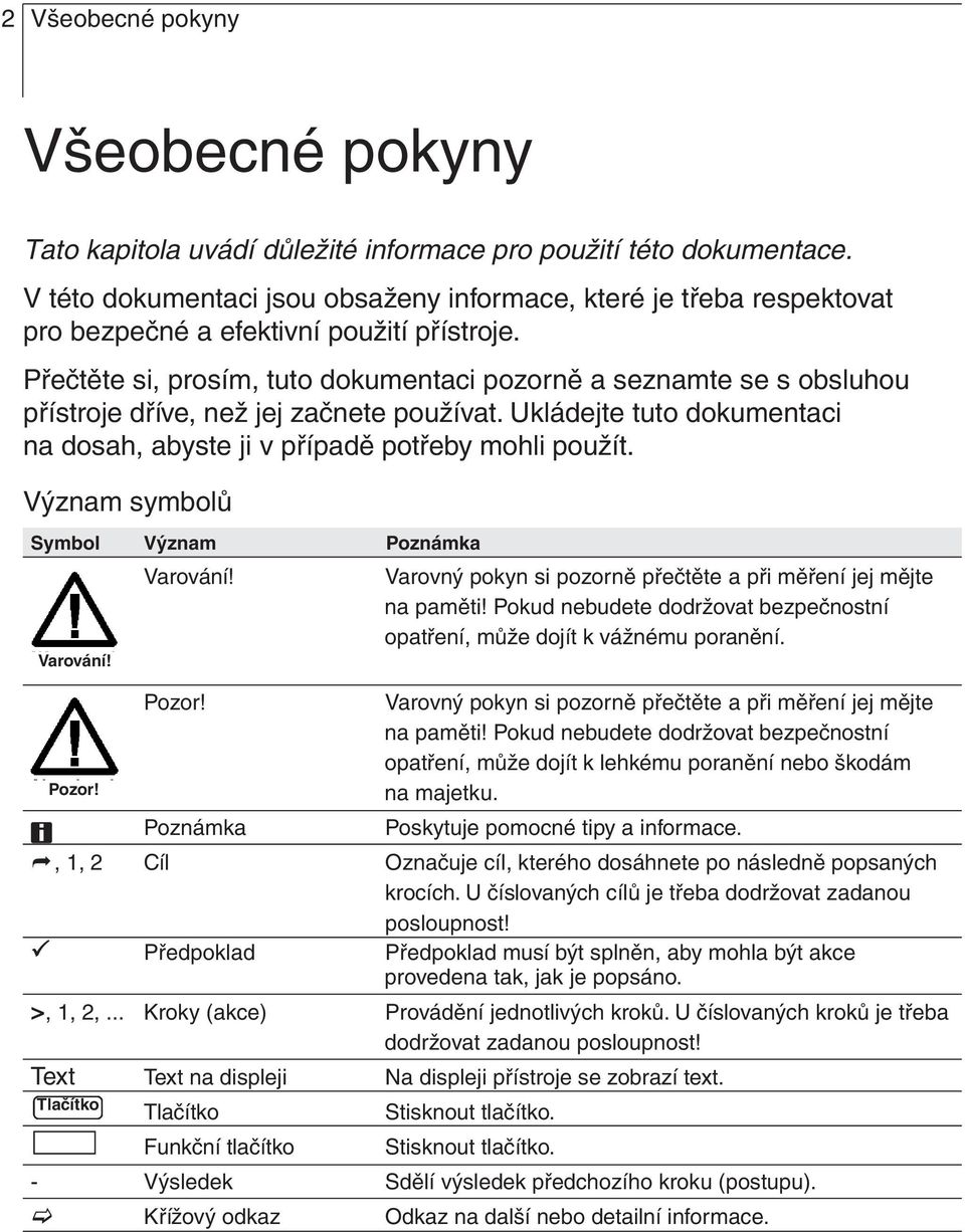 Přečtěte si, prosím, tuto dokumentaci pozorně a seznamte se s obsluhou přístroje dříve, než jej začnete používat. Ukládejte tuto dokumentaci na dosah, abyste ji v případě potřeby mohli použít.