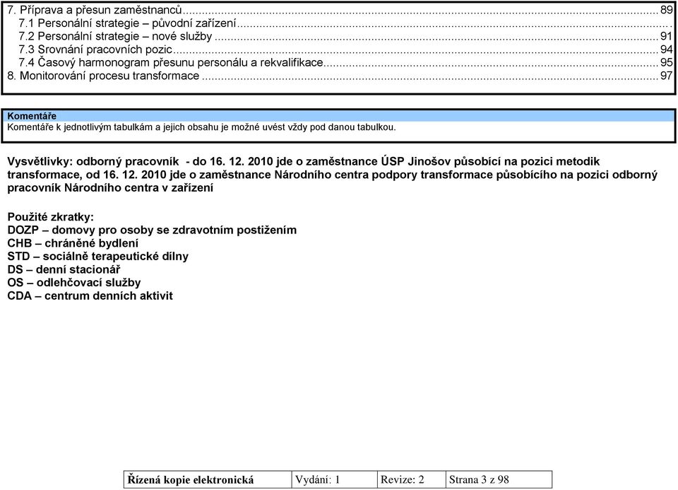 Vysvětlivky: odborný pracovník - do 16. 12.