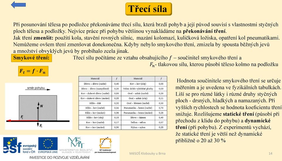 Nemůžeme ovšem tření zmenšovat donekonečna. Kdyby nebylo smykového tření, zmizela by spousta běžných jevů a množství obvyklých jevů by probíhalo zcela jinak.