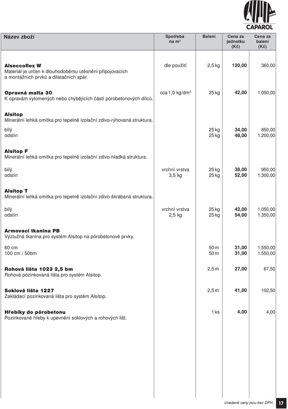 050,00 Alsitop Minerální lehká omítka pro tepelně izolační zdivo-rýhovaná struktura. bílý odstín 34,00 48,00 850,00 1.