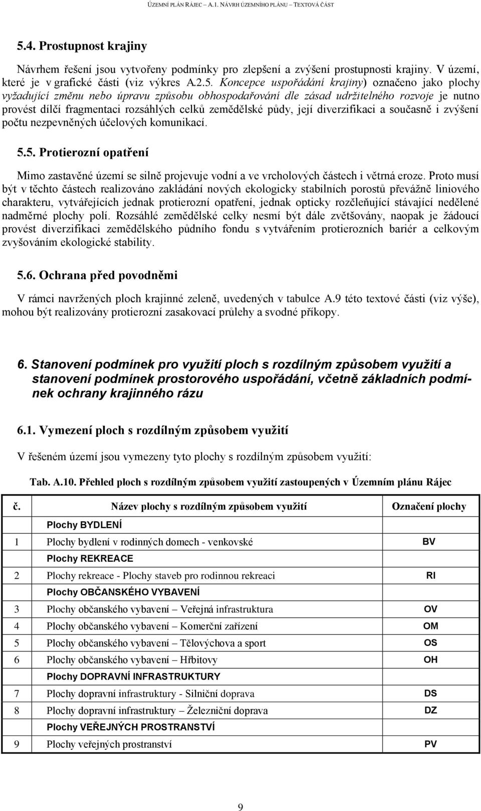 současně i zvýšení počtu nezpevněných účelových komunikací. 5.5. Protierozní opatření Mimo zastavěné území se silně projevuje vodní a ve vrcholových částech i větrná eroze.